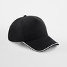 Cap - MOD. B25c:Black, 100% cotton, White, One Size